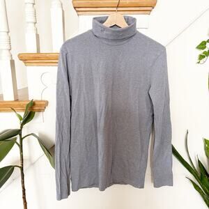 Decathlon Domyos Women's Gray Turtleneck Long Sleeve Stretch Cotton Top Size XS